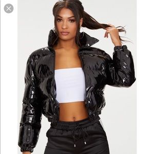 Vinyl puffer jacket